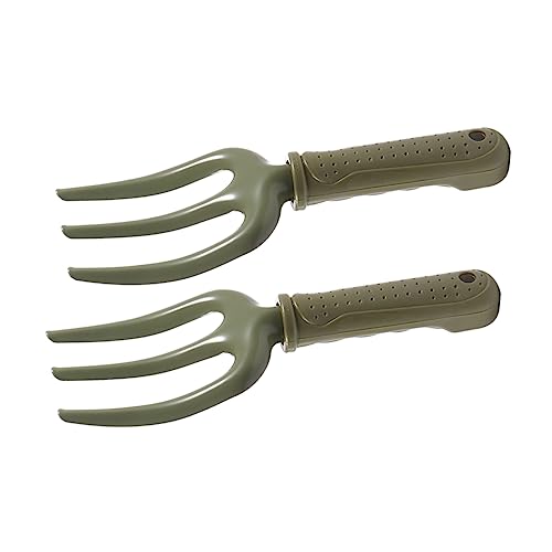 Levemolo Tenedor De Jardinería y Horquilla De Deshierbe De Hierro Para Jardín, Herramienta Manual Ergonómica 2 Piezas, Resistente Al Desgaste Para Plantar Flores y Aflojar Tierra Patios y Huertos