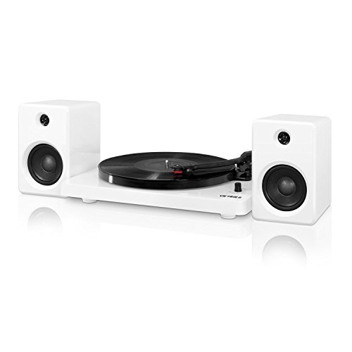 Victrola Plateau tournant Bluetooth 3 Vitesses avec Haut-parleurs 50 W Blanc - Les Beatles, Paul McCartney, John Lennon, RIngo Starr, George Harrison Victrola Plateau tournant Bluetooth 3 Vitesses avec Haut-parleurs 50 W Blanc – Image 3