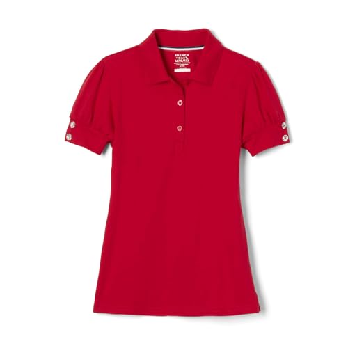 Image of French Toast Girls Puff Sleeve Double Button Polo