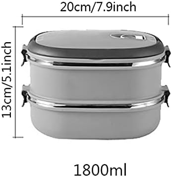 Miniatura 3 de Lonchera para alimentos calientes, lonchera rectangular portátil de acero inoxidable aislado para almacenamiento de alimentos para acampar al aire
