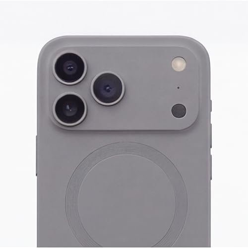 Image of amazon basics Premium Mag-Safe Case for iPhone 17 Pro | Shockproof & Anti-Scratch Cover | Soft Silicone with Wireless Charging | Camera Lens Guard - Gray