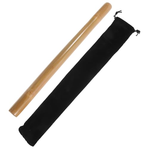 NUSITOU Rodillo de Masaje de Bambú para Músculos, Palo de Masaje Versátil para Hombros, Cuello y Rostro, Bolsa Negra Portátil para Uso en Casa y Spa, Herramienta de Relajación Corporal