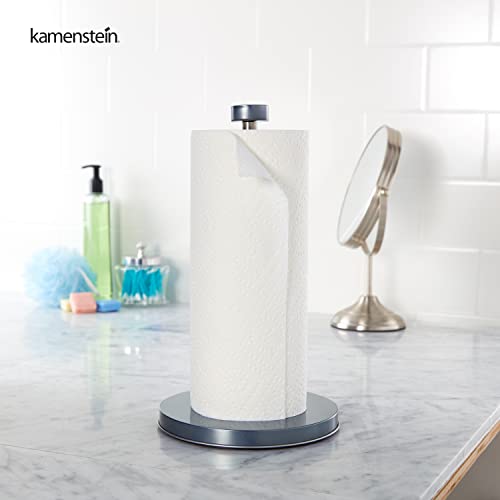 Image of Kamenstein Perfect Tear, Countertop Paper Towel Holder, One Handed Pull, No Unraveling, Weighted Base to Prevent Tipping, Easy to Refill with Most Paper Towel Brands, Gunmetal, 12.75 Inches