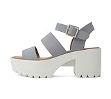 Soda ACCOUNT ~ Women Open Toe Two Bands Lug sole Fashion Block Heel Sandals with Adjustable Ankle Strap (Light Blue Nubuck, us_footwear_size_system, adult, women, numeric, medium, numeric_7)