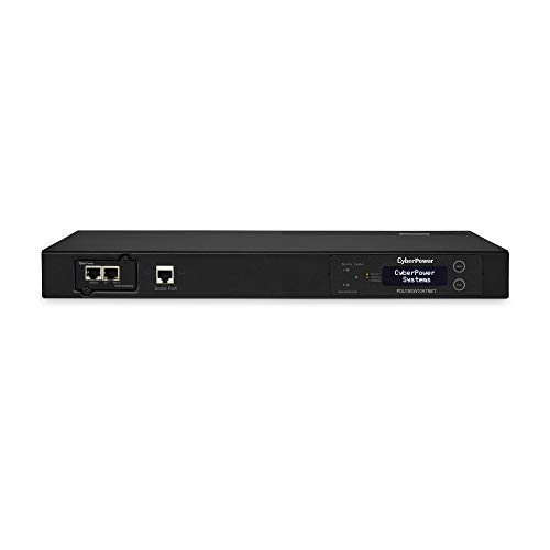 CyberPower PDU15SW10ATNET Switched ATS PDU, 100-120V, 15A (Derated to 12A), 10 Outlets, RMCARD205 Pre-Installed, 1U Rackmount