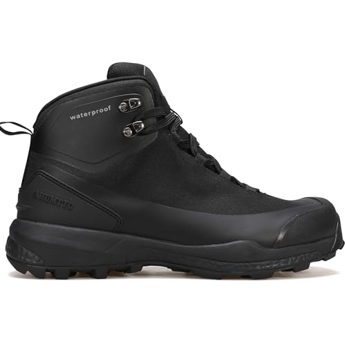 HUMTTO Men's Winter Waterproof Warm Hiking Snow Boots, Black, 9