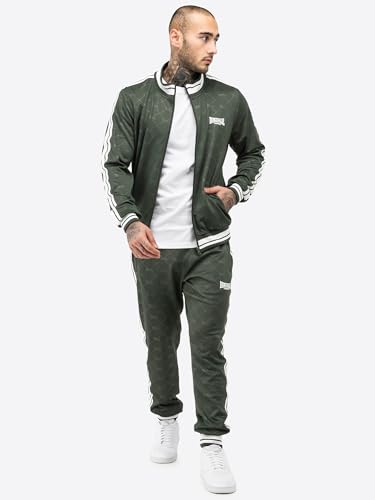 Lonsdale M?ski dres treningowy w?ski krój ASHWELL, oliwkowy/bia?y, L, 117277, oliwkowy/bia?y., L