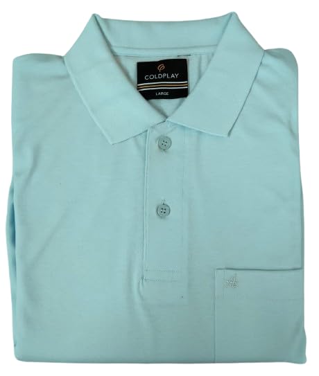 Image of COLDPLAY Men's Cotton Blend Solid Polo T-Shirt | Men's Half Sleeve Polo T-Shirt