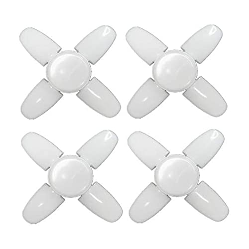 Luci LED per garage, Confezione da 4 luci LED per garage, Illuminazione a soffitto a vite 2800LM, Lampada da giorno 28W E26 / E27 con 4+1 pannelli regolabili per, fienile, negozio, cantina, lampadina