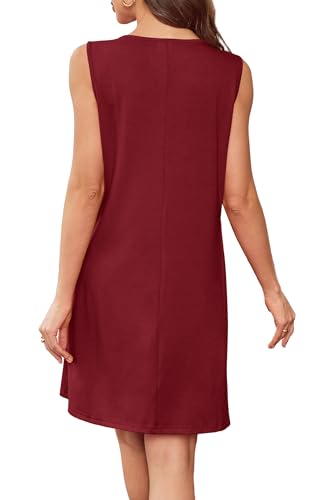 Image of BKRIVE Womens Lightweight Sleeveless Summer Dresses | Lace Yoke Neckline, Figure-Flattering for All Shapes - Ideal Beach Cover-Up & Hot-Weather Travel Essential