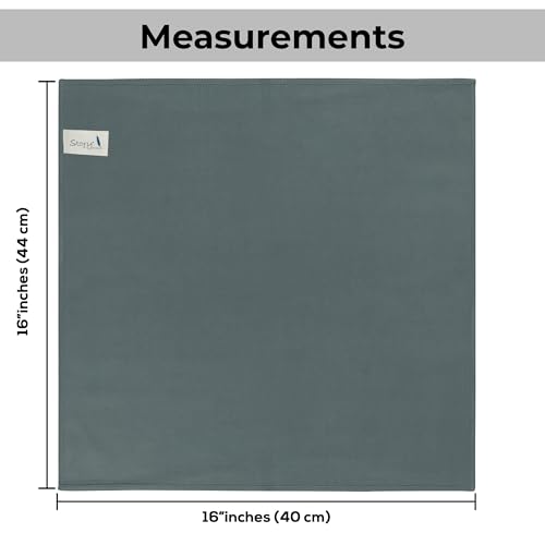 Story@Home Microfiber Glass & Window Cleaning Cloths | 400 GSM Thick, Lint-Free & Streak-Free Towels for Mirror, Car, Kitchen & Home | 40 x 40 cm | Grey | Pack of 4 - Image 3