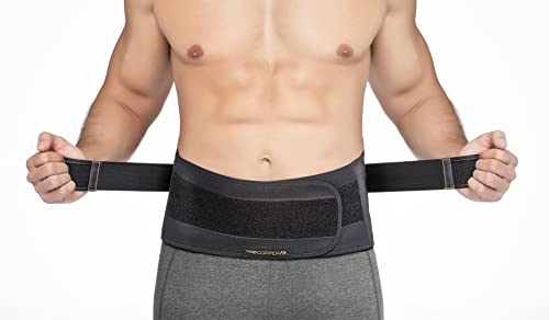 Copper Fit Unisex Adult Rapid Relief Back Support Brace with Hot/Cold Therapy, Black, Adjustable