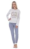 MOONJAMS Damen Pyjama-Set mit Aufschrift 