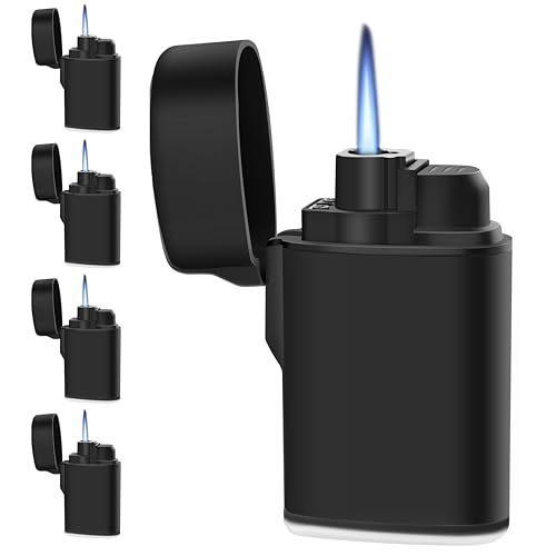 Navpeak 5 Pack Mini Taschenlampe Feuerzeug Winddicht Jet Flame Butangas Pocket Nachfüllbar für Kerzen, Outdoor, Feuerwerk, Camping, Kamine, Gasherde, Öfen, BBQ & Survival Gear (Butan nicht im