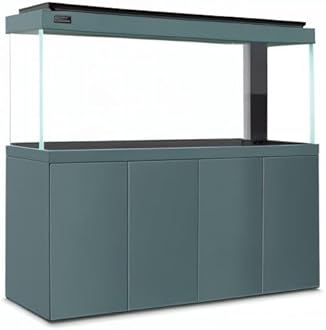 LYPHARD AQUARIUMS All in One Aquarium, 205 Gallon Ultra Clear Fish Tank and Sump Filtration System, Complete Saltwater Aquarium Set with Triple Door Cabinet Stand, Green