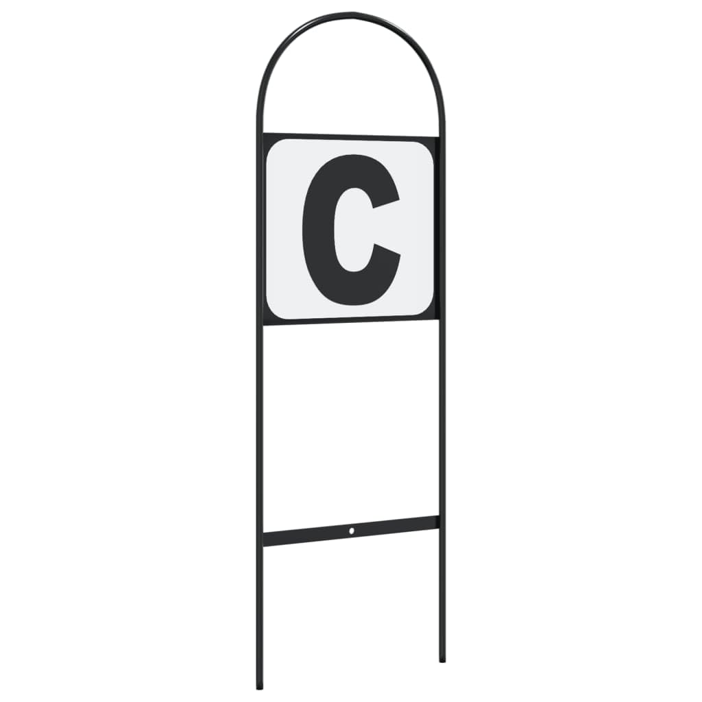 Lot de 8 marqueurs de dressage en acier avec lettres A B C E F H K M Résistant aux intempéries et robuste 22,5 x 69,5 cm Idéal pour terrain d'équitation, tournoi et équipement d'extérieur