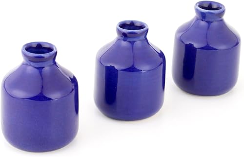 Image of Mkd2 Rise Ceramic Reed Diffuser Pot I Empty Aroma Pot - Set of 3 (Blue) for Home Decor, Decoration, Fragrance, Gifts