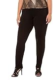 fester Jersey Ulla Popken Damen Schmale Hose, Schwarz (Schwarz 72551310), 48