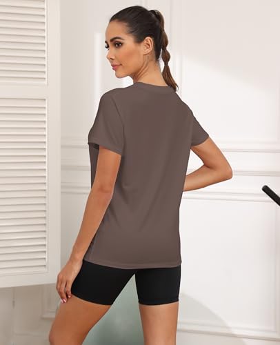 Image of KevaMolly Workout Tops for Women UPF50+ Breathable Loose Fit Yoga T Shirts Short Sleeve Running Gym Athletic Tee Top