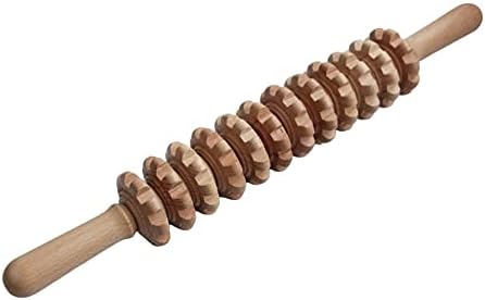 Manual Wood Therapy Massage Tools, Help Soothing Muscles, Best Lymphatic Drainage for Quick Pain Relief, 12 Beads griped Handles Cellulite Remover, Easy to Hold and Easy to Use