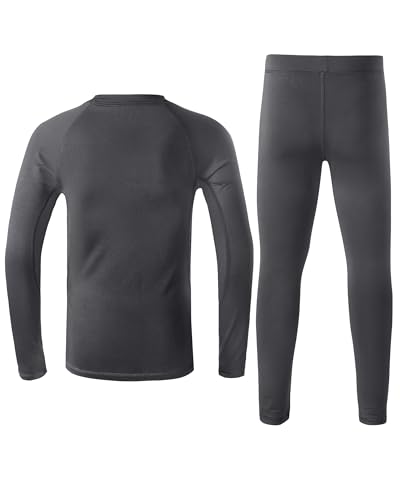 Boys Thermal Underwear Set - Ultra Soft Fleece Lined Long Johns Tops & Bottoms Cold Weather Base Layer for Winter2