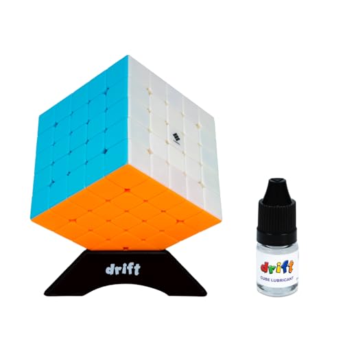 Image of Cubelelo Drift 5x5 Stickerless with Cube Lubricant and Stand Combo | High-Performance Speed Cube | Adjustable Tension & Smooth Turning | Durable & Reliable | Ideal for All Ages