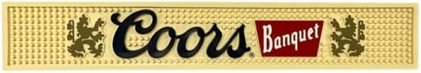 Coors Banquet Bar Rail Runner Drip Coaster Mat - Gold