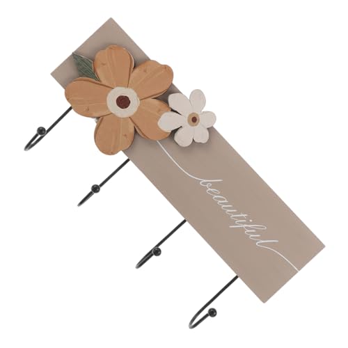 BUGUUYO Colgadora de madera sólida percheros para pared perchero de pared de madera ganchos decorativos aleación Caqui
