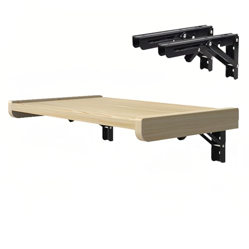 Table murale pliable jaune 52x30cm pour optimiser votre petit espace - 2