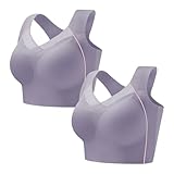 MOONBADI still BH Grau (2pcs) Damen Sport BH Ohne Bügel Bustier Klassische Bequem Stretch Bra Mittle Halt Gepolstert Wohlfühl-BH BH Grosse grössen 105E
