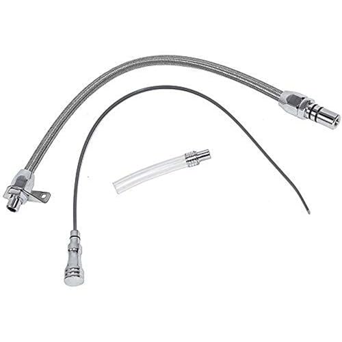 A-Team Performance Transmission Dipstick Tube - Universal 26.75 in - Flexible Oil Dipstick & Tube Mount - Transmission Fluid Checks & Steel Handle - Compatible with GM & Chevy & Chevrolet 700R4