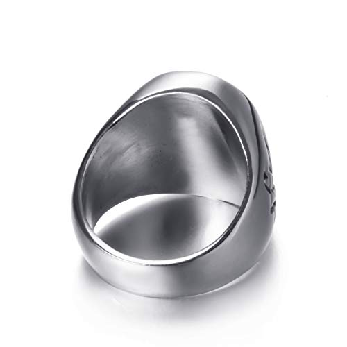 Elfasio Sigil Of Lucifer Rings For Men Satanic Satan Demon Devil Symbol Stainless Steel Ring Vintage Jewelry Size 10 #TOP4