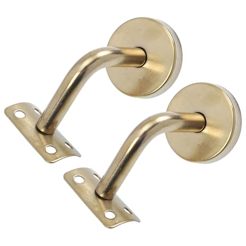 Soportes para pasamanos de metal con acabado titanio resistente y anclaje de pared robusto