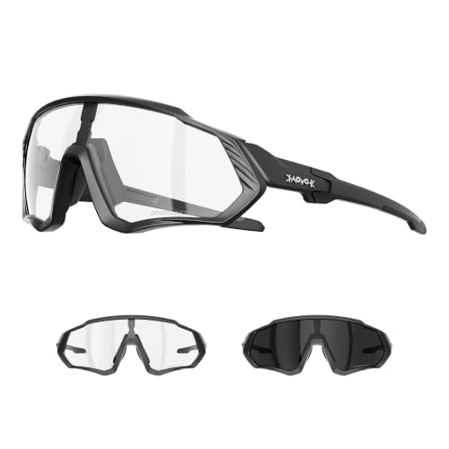 Image of KAPVOE Photochromic Cycling Glasses Men Women Mountain Bike Sunglasses Clear MTB Bicycle Riding - Pack of 1