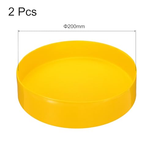 Image of uxcell 2pcs Rubber End Caps 200mm(8 Inch) ID Vinyl Round Tube Bolt Cap Cover Screw Thread Protectors Yellow, 50mm Height