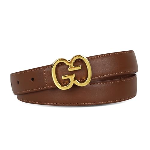 Image of Aurolran Women's Leather Belt with Buckle - Ideal for Dresses, Jeans, and Coats