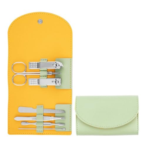 Juego de manicura de acero inoxidable, 7 piezas, cortaúñas, tijeras de pedicura, cuchara, tijeras de uñas, herramientas domésticas para aseo