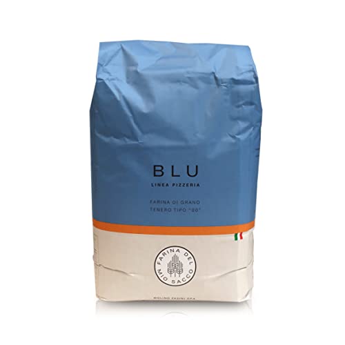 Molino Pasini Ligne Pizzeria, Bleu, Idéale pour Pizza, Farine de Blé Tendre Type '00', 10 Kg