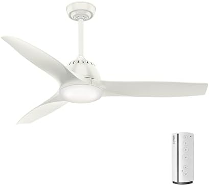 Casablanca 52 inch Contemporary Ceiling Fan with LED Light and Remote Control, Fresh White (Renewed)