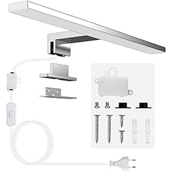 Lampara De Baño Con Interruptor Aogled Lámpara de Espejo Baño 40cm con Interruptor,10W Apliques Espejo de Baño Blanco Neutro con 4000K?820LM IP44 a Prueba de Agua,230V Luz para Espejo de Baño Clase II