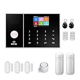 Kit Alarma Casa, Tuya WiFi GSM Security System System funciona con alexa Inicio Detector de movimiento antirrobo Sensor de ventana de la...