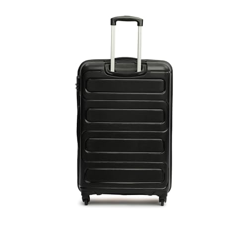 Image of Yayavar Tokyo Textured Hard-Sided Suitcase Bag - 120L| Dual Color Trolley with 4 Spinner Wheels, Number Lock, Water Resistant | Luggage Bag for Travel (Yellow & Black, 75cm, Large)