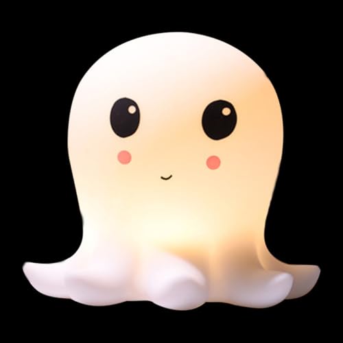 COOPHYA Lámpara Quitamiedos de Silicona en Forma de Pulpo, Luz de Noche USB Recargable Colores Cambiantes y Tacto Agradable para Decoración Interior y Dormitorio