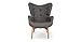 Kardiel Grant Featherston Contour Style Wing Chair & Ottoman, Cadet Grey Cashmere Wool, Ash Legs