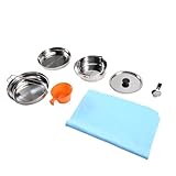 Muuookka Olla para Acampar Al Aire Libre, Equipo de Picnic Al Aire Libre, Utensilios de Cocina Portátiles para Acampar, Olla para Acampar Al Aire Libre