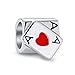 Produktbild GewinnerCasino Poker Playing Aces Kartenspiel Ace Of Hearts Charm Bead Für Frauen Für Teenager .925 Sterling Silber passt europäisches Armband