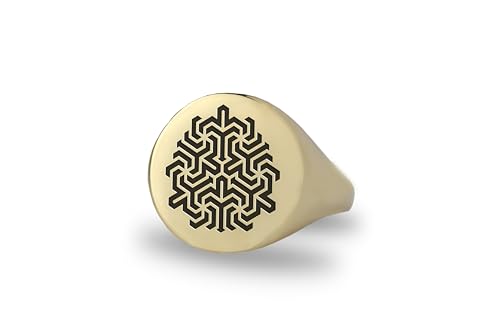 Bague design labyrinthe or gravé, bijou d'affirmation audacieuse mixte