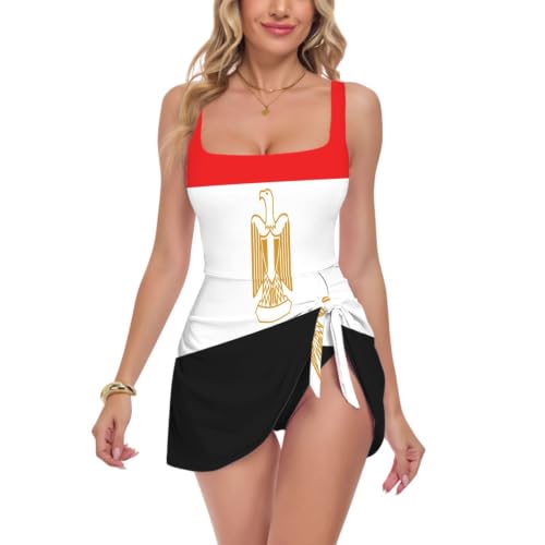 Traje de baño de mujer cómodo y elástico con bandera de Egipto