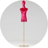 Rosaroter weiblicher Schaufensterpuppen-Torso, armlos, mit Metallständer, Größe S, ideal für die Präsentation in Bekleidungsgeschäften und Modeboutiquen, stilvolle Präsentationslösung für Boutiquen