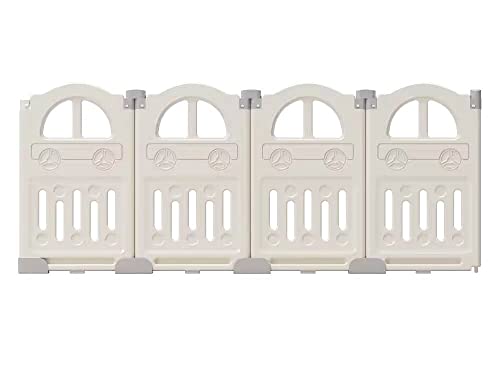 UBRAVOO Panneaux d'extension de parc pour bébé en plastique pour bébé et tout-petits - 4 panneaux EDP0001 (Blanc Laiteux)
